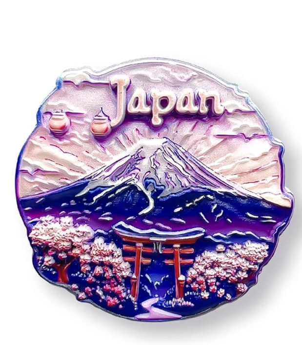 KRGNPLE 2 Pcs Magnetic Sticker Japanese souvenir Refrigerator Magnet Japanese Souvenir 3D Souvenir Keepsake Landmark Craft Magnet Cute Idea Collection Accessories (Shiyume Osaka + Torii Gate and Mount