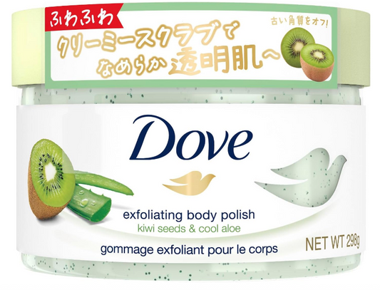 Dove Body Scrub, Kiwi and Aloe, 10.5 oz, Exfoliating Care, Darkened Pores, Clarity