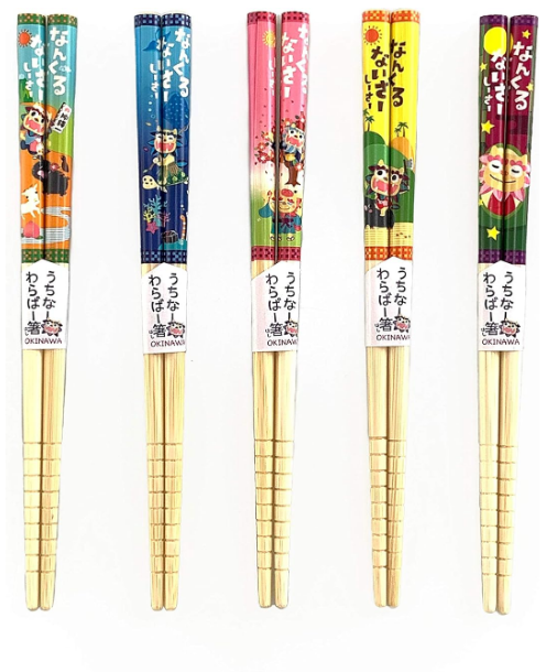 Okinawa Souvenir Chopsticks Set of 5 Pairs Uchina, Okinawa Limited (For Kids)